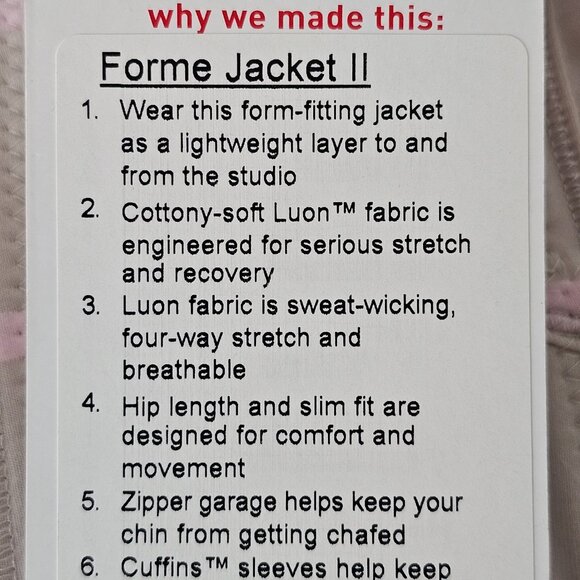 NWT LULULEMON PSHD/BRLY Pink Multi Stripe Cottony Soft Forme Jacket 4 - Picture 8 of 8